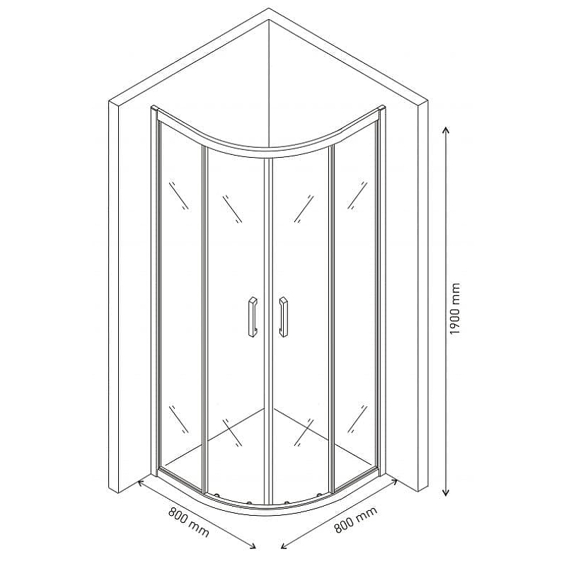 Berges Solo Душевой уголок Berges R 80х190h, цвет хром сильвер 061101