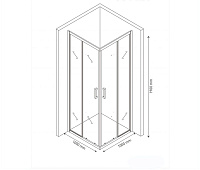 Berges Solo Душевой уголок Berges S 100х190h, цвет хром сильвер 061121