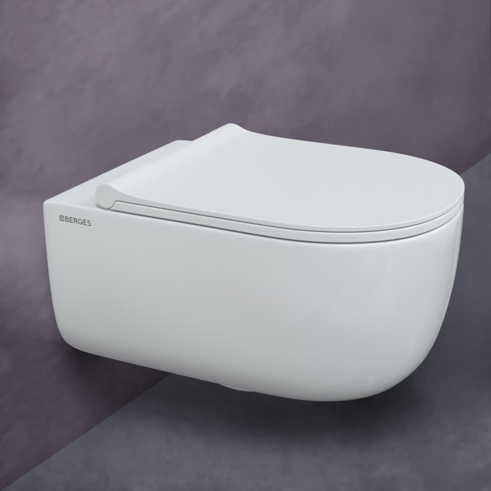 Berges Ego Xl Подвесной унитаз 54х33h, с сиденьем, цвет: белый 082118