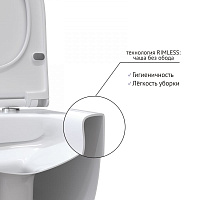 Berges Ego Xl Подвесной унитаз 54х33h, с сиденьем, цвет: белый 082118