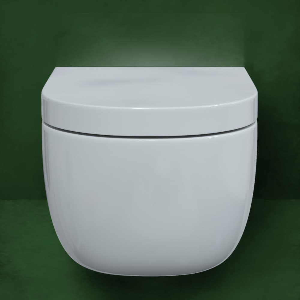 Berges Ego Подвесной унитаз Rimless 49х32,5h, с сиденьем, цвет: белый 082122