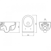 Berges Ego Подвесной унитаз Rimless 49х32,5h, с сиденьем, цвет: белый 082122