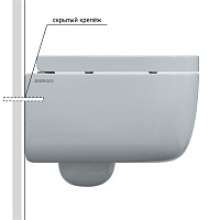 Berges Ego Подвесной унитаз Rimless 49х32,5h, с сиденьем, цвет: белый 082122