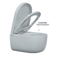 Berges Ego Подвесной унитаз Rimless 49х32,5h, с сиденьем, цвет: белый 082122