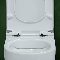 Berges Ego Подвесной унитаз Rimless 49х32,5h, с сиденьем, цвет: белый 082122