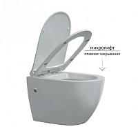 Berges Okus Подвесной унитаз 48х33,5h, с сиденьем, цвет: белый 082127