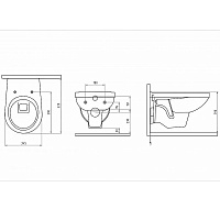 Berges Gamma Подвесной унитаз 52х34h, с сиденьем, цвет: белый 081105