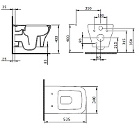 Berges Strati Подвесной унитаз 53,5х32h, цвет белый 082132