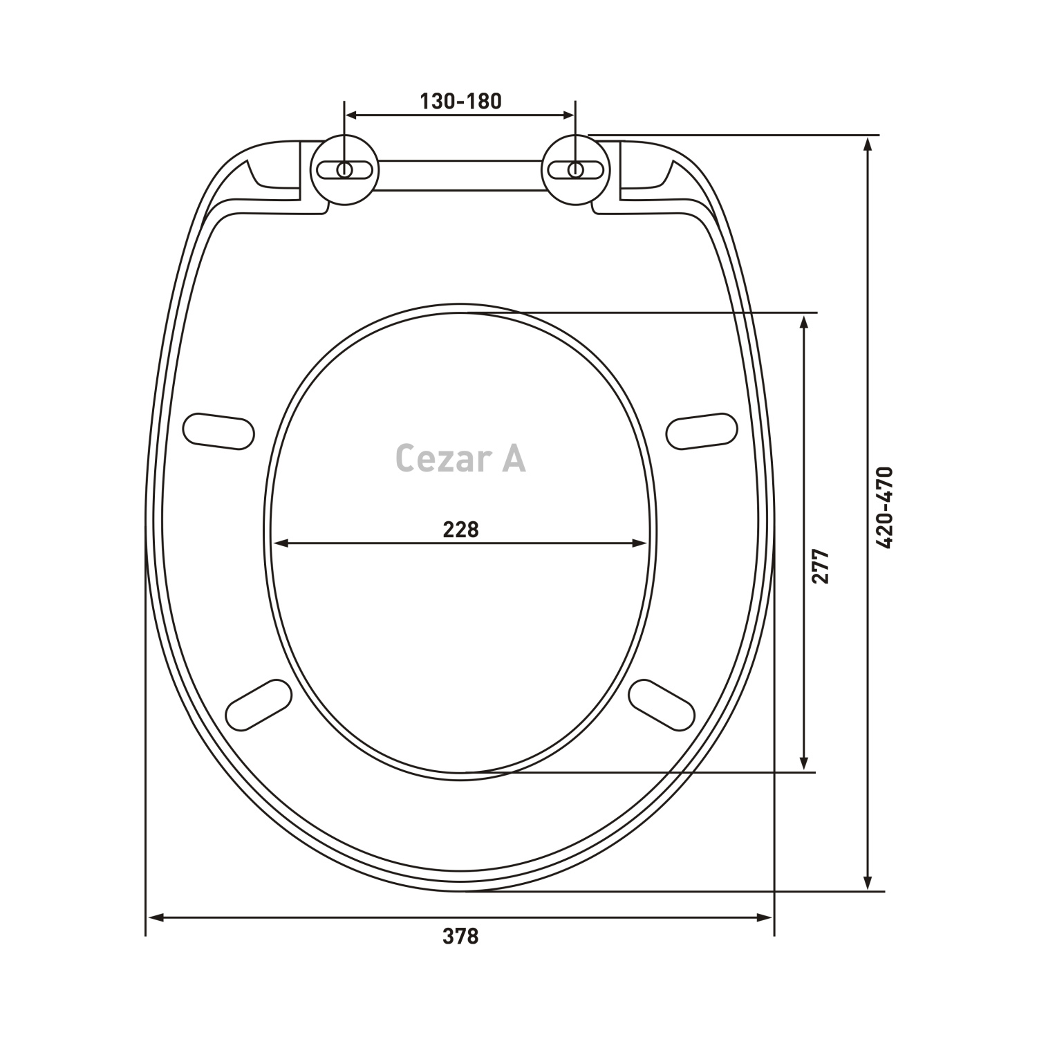 Berges Cezar A Крышка-сиденье 45,5х5h, цвет белый 011001