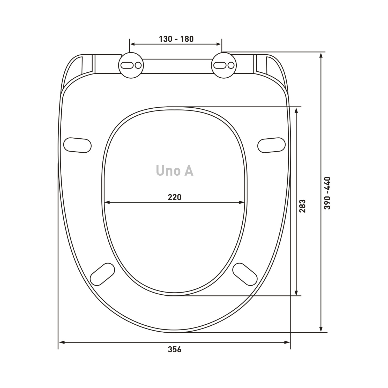 Berges Uno А Крышка-сиденье 44х5h, цвет белый 010101