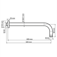 Wasserkraft Isar Настенный верхний излив для душа A114