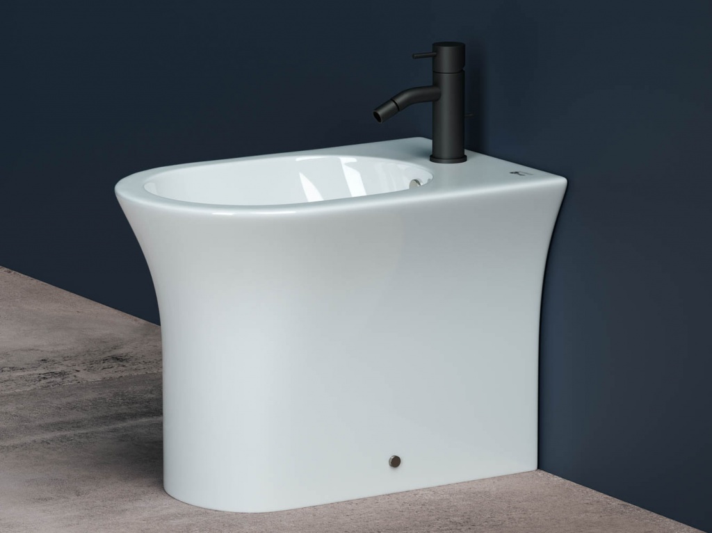 Ceramicanova Star Биде напольное 36х55 см, c переливом, цвет: белый глянцевый CN1906