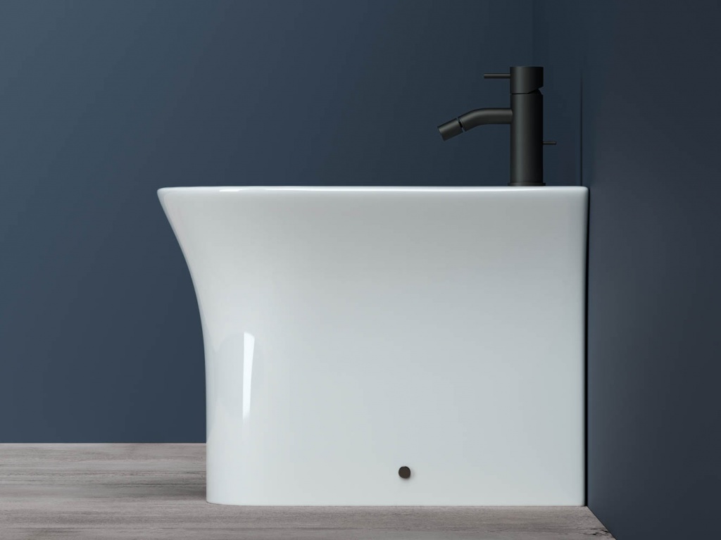 Ceramicanova Star Биде напольное 36х55 см, c переливом, цвет: белый глянцевый CN1906