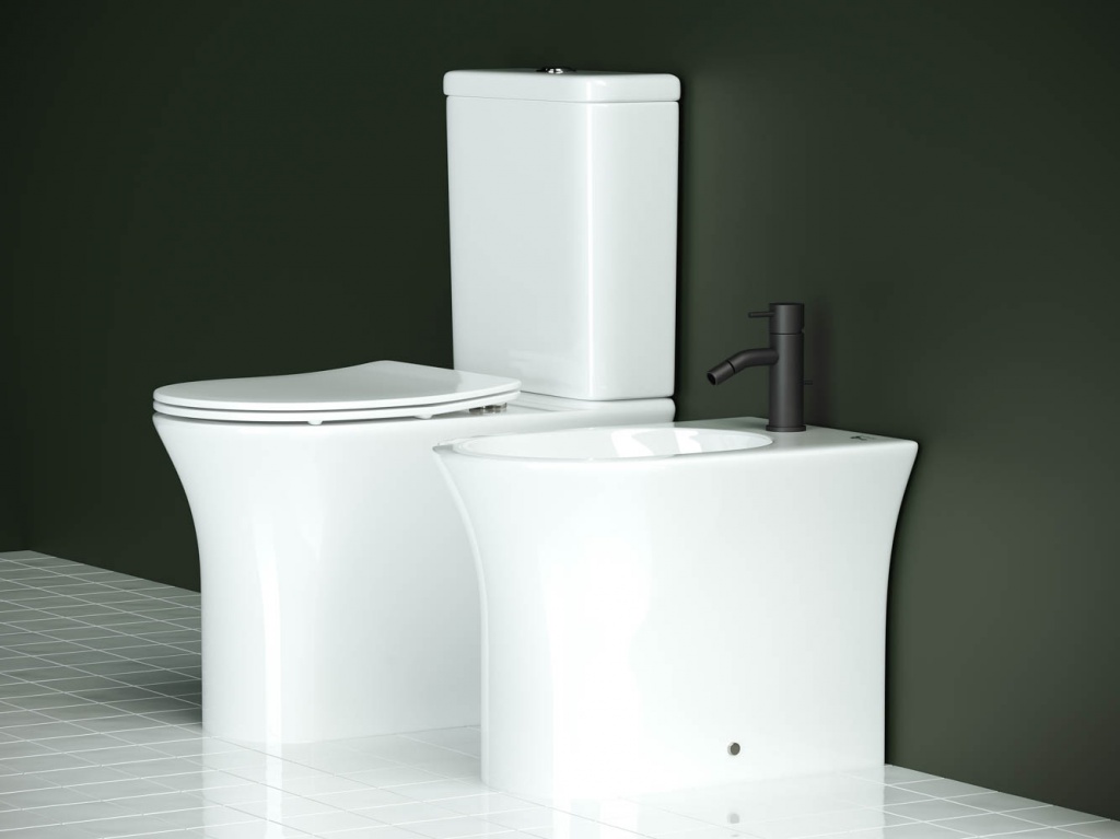 Ceramicanova Star Биде напольное 36х55 см, c переливом, цвет: белый глянцевый CN1906