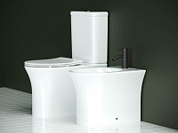 Ceramicanova Star Биде напольное 36х55 см, c переливом, цвет: белый глянцевый CN1906