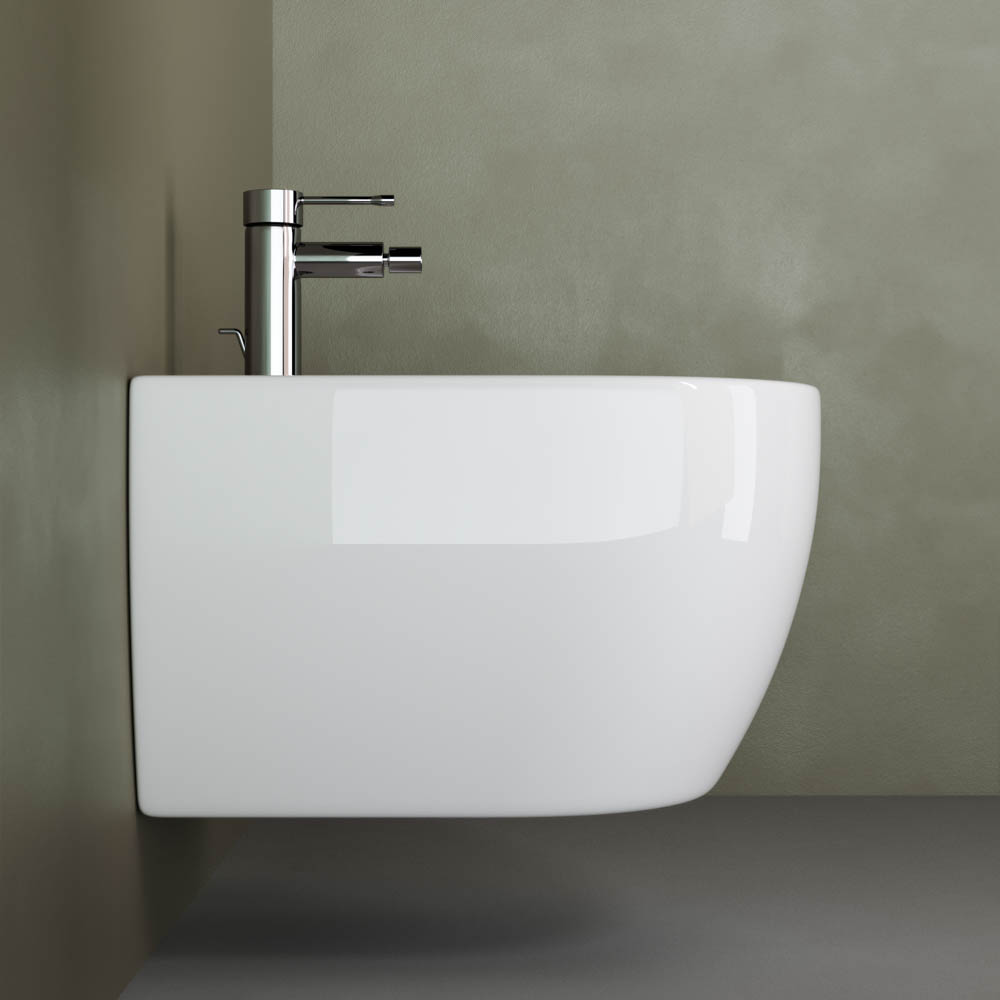 Ceramicanova Play Биде подвесное 37х49 см, c переливом, цвет: белый глянцевый CN3002