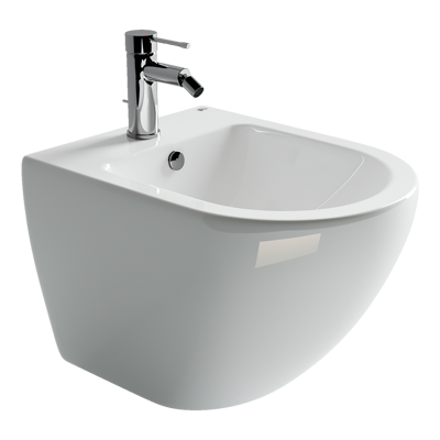 Ceramicanova Metropol Биде подвесное 37х49 см, c переливом, цвет: белый глянцевый CN4003