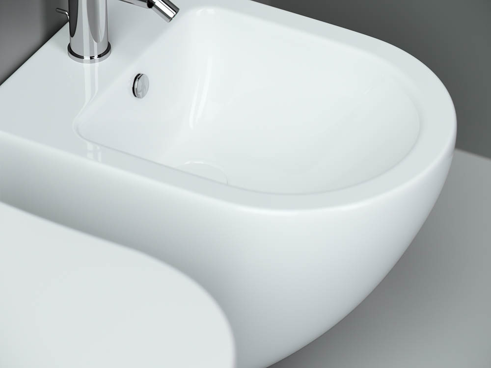 Ceramicanova Metropol Биде подвесное 37х49 см, c переливом, цвет: белый глянцевый CN4003