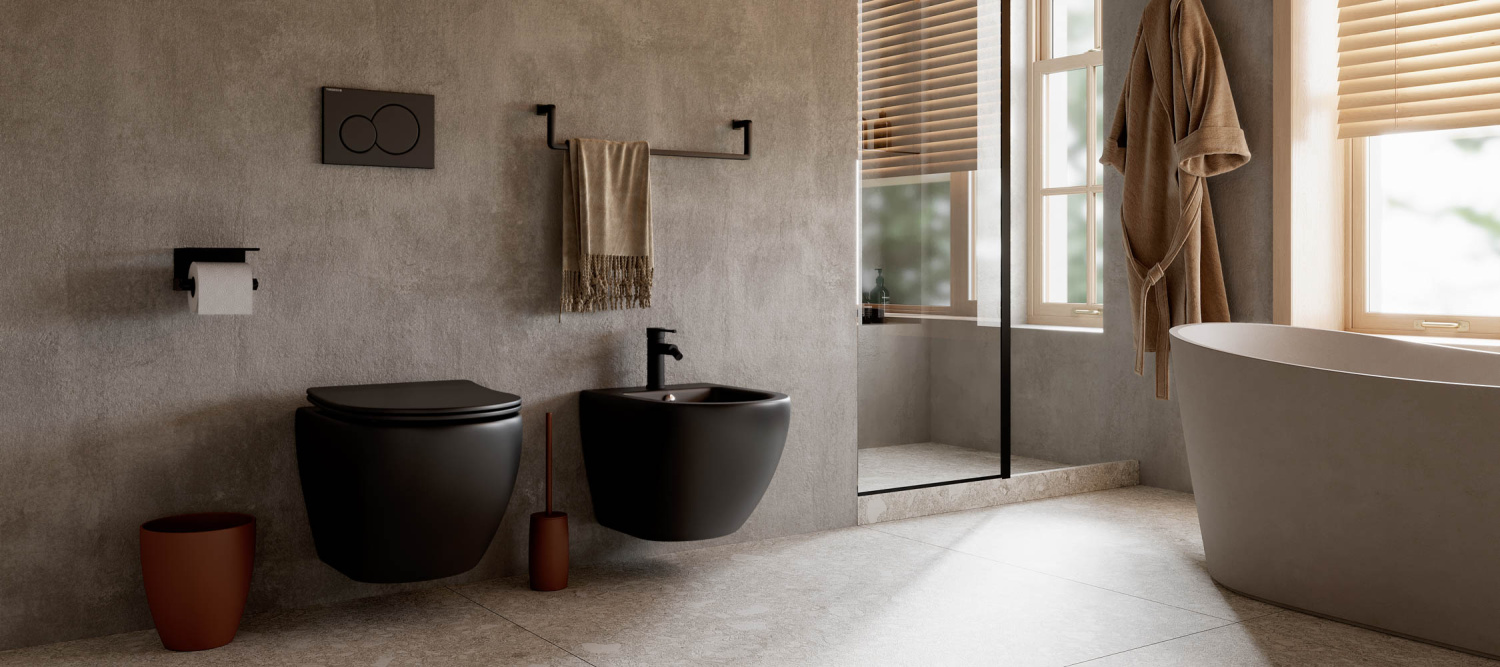 Ceramicanova Metropol Биде подвесное 37х49 см, c переливом, цвет: черный матовый CN4003MB