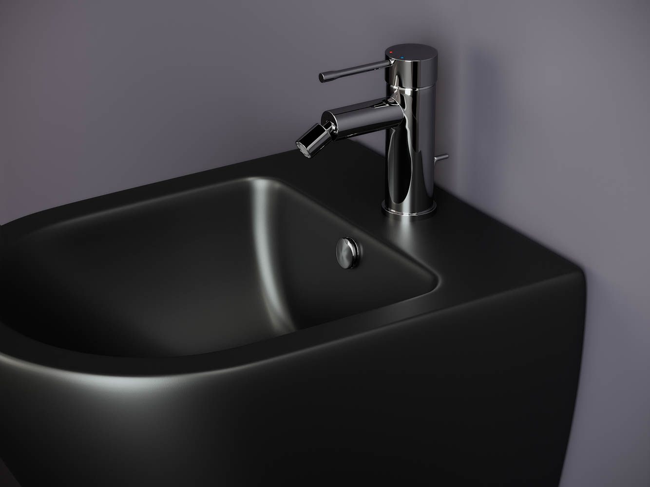 Ceramicanova Metropol Биде подвесное 37х49 см, c переливом, цвет: черный матовый CN4003MB