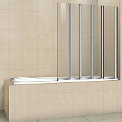 Cezares Pratico Шторка на ванну 120x140h см, прозрачное стекло 5 мм, цвет: хром PRATICO-V-5-120/140-C-Cr