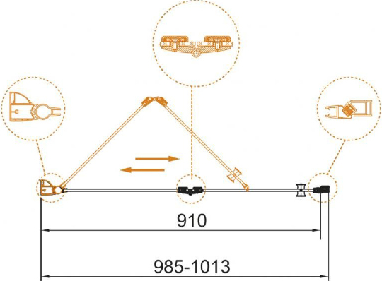 Cezares Eco Душевая дверь складная 100,5x195h см, стекло прозрачное 6 мм, цвет: хром ECO-O-BS-12-100-C-Cr