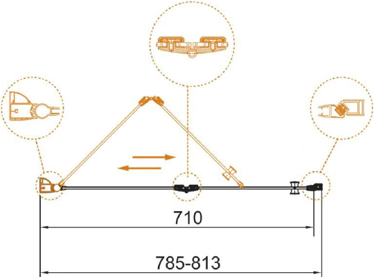 Cezares Eco Душевая дверь складная 80,5x195h см, стекло прозрачное 6 мм, цвет: хром ECO-O-BS-12-80-C-Cr
