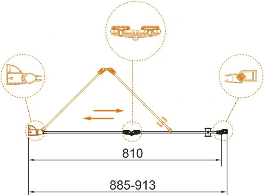 Cezares Eco Душевая дверь складная 90,5x195h см, стекло прозрачное 6 мм, цвет: хром ECO-O-BS-12-90-C-Cr