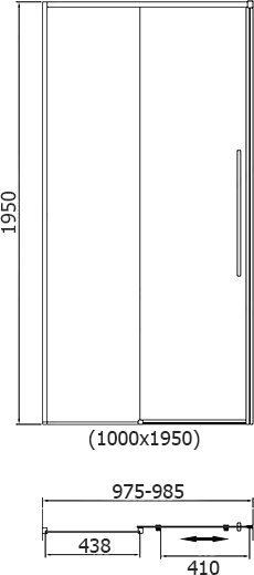 Душевая дверь в нишу RGW SV-12-B 100х195 32321210-14