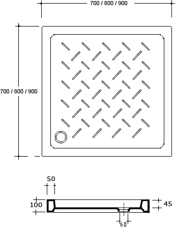 Поддон для душа RGW Ceramics CR-077 70х70х10 19170177-01