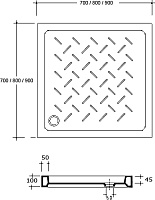 Поддон для душа RGW Ceramics CR-077 70х70х10 19170177-01