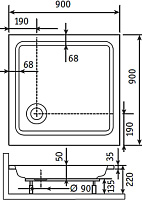 Поддон для душа RGW Style 90x90x5 FW5-8 16180199-11