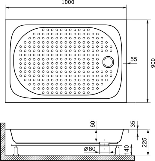 Поддон для душа RGW Acrylic Lux/TN 100x90 16180290-21