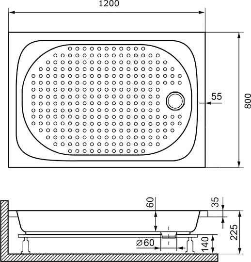 Поддон для душа RGW Acrylic Lux/TN 120x80 16180282-21