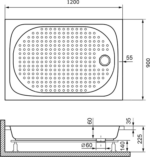 Поддон для душа RGW Acrylic Lux/TN 120x90 16180292-21