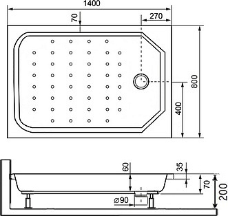 Поддон для душа RGW Style PR 80x140x7,5 16183814-11