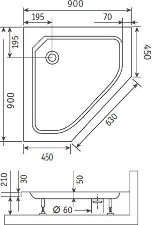 Поддон для душа RGW Style TR 90x90x21 16180599-11