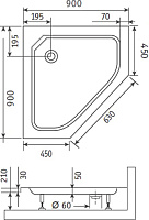 Поддон для душа RGW Style TR 90x90x21 16180599-11