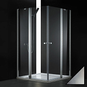 Cezares Elena Душевой уголок 120x120x195h см, стекло рифленное 6 мм, цвет: хром ELENA-W-A-22-120-P-Cr