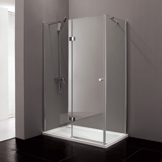Cezares Verona Душевой уголок левый 100x80x195h см, стекло рифленное 6 мм, цвет: хром VERONA-W-AH-1-100/80-P-Cr-L