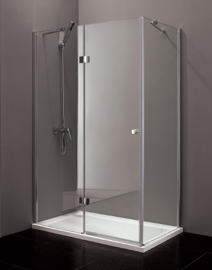 Cezares Verona Душевой уголок левый 100x80x195h см, стекло рифленное 6 мм, цвет: хром VERONA-W-AH-1-100/80-P-Cr-L
