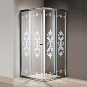Cezares Giubileo Душевой уголок 100x100x195h см, стекло прозрачное с рисунком 6 мм, цвет: бронза GIUBILEO-A-2-100-SCORREVOLE-CP-Br