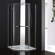 Cezares Bergamo Душевой уголок левый 100x100x200h см, стекло прозрачное 6 мм, цвет: хром BERGAMO-W-R-1-100-ARCO-C-Cr-L-IV