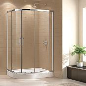 Cezares Eco Душевой уголок 100x80x190h см, стекло прозрачное 6 мм, цвет: хром ECO-O-RH-2-100/80-C-Cr