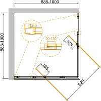 Душевой уголок Cezares Variante A/AH-2 90/100 C Cr VARIANTE-A/AH-2-90/100-C-Cr