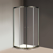 Cezares Giubileo Душевой уголок 80x80x195h см, стекло прозрачное 6 мм, цвет: бронза брашированная GIUBILEO-R-2-80-SCORREVOLE-C-Br