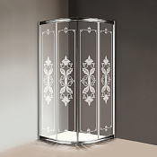 Cezares Giubileo Душевой уголок 80x80x195h см, стекло прозрачное с рисунком 6 мм, цвет: хром GIUBILEO-R-2-80-SCORREVOLE-CP-Cr