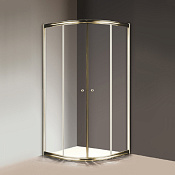 Cezares Giubileo Душевой уголок 90x90x195h см, стекло прозрачное 6 мм, цвет: золото глянцевое GIUBILEO-R-2-90-SCORREVOLE-C-G