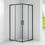 Cezares Eco Душевой уголок 90x90x190h см, стекло прозрачное 6 мм, цвет: черный матовый ECO-O-A-2-90-C-NERO