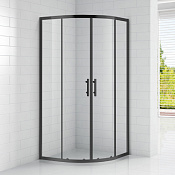 Cezares Eco Душевой уголок 90x90x190h см, стекло прозрачное 6 мм, цвет: черный матовый ECO-O-R-2-90-C-NERO